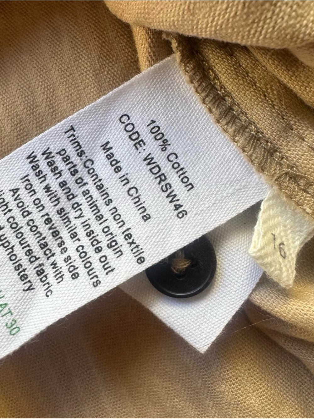 TOAST Corduroy Shirt Dress Beige Size 16 - Picture 4 of 8